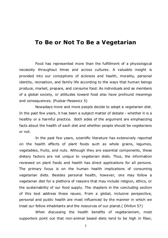 vegetarianism essay sample